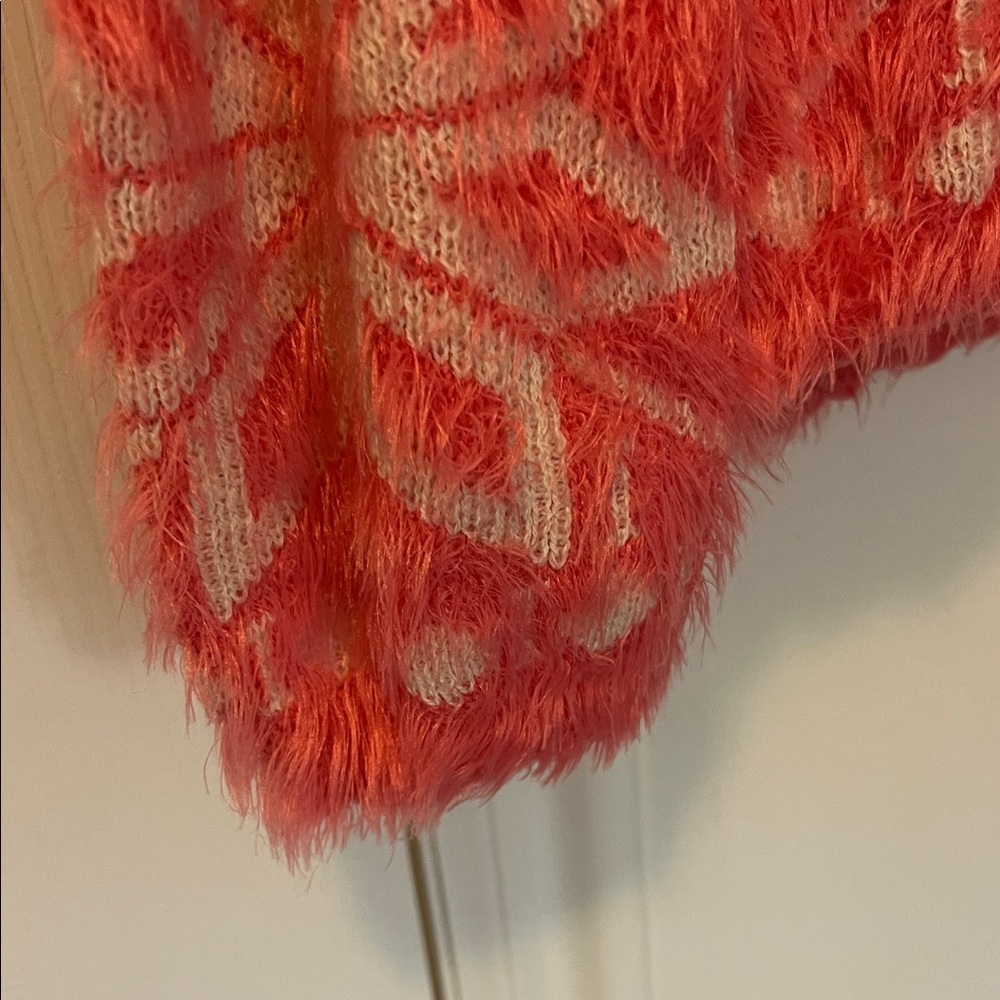 Active Basic Coral And White Snowflake Sweater - image 5